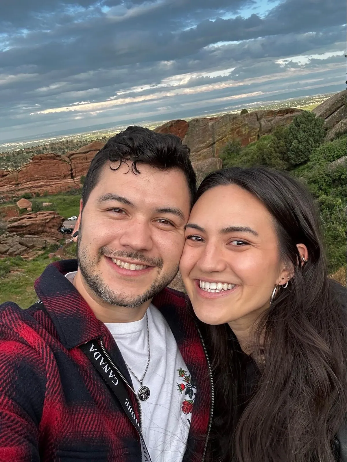 Brian and Nicole on a red-rock trail