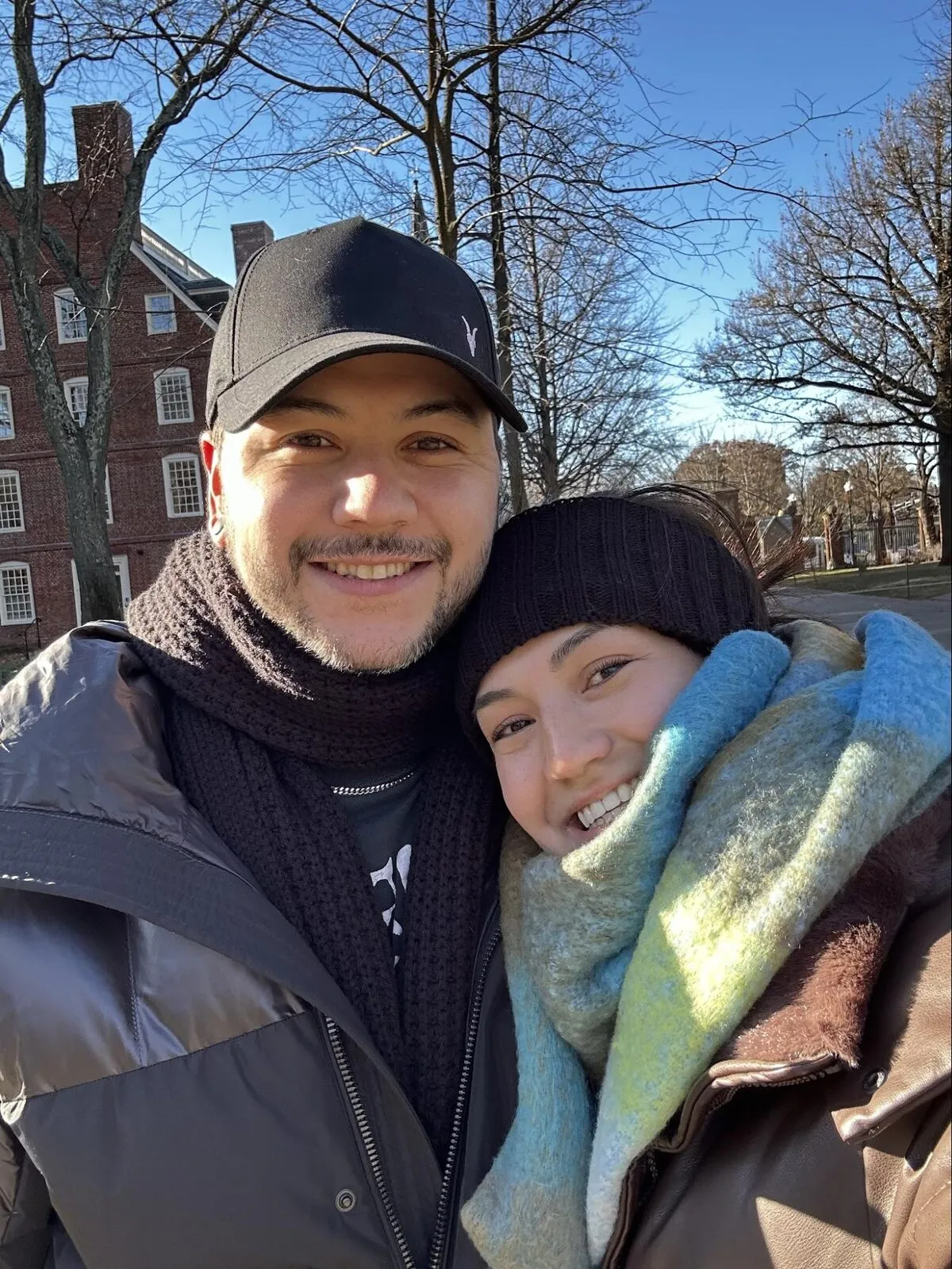 Brian and Nicole bundled up on a winter day