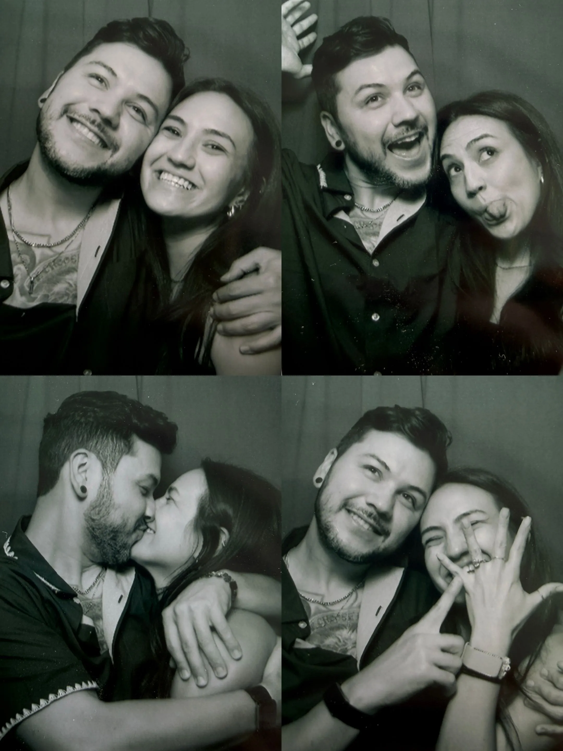 Photo-booth strips of Nicole and Brian