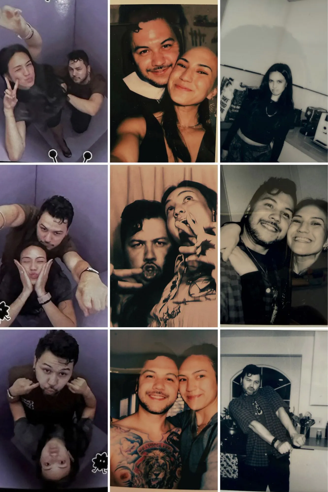 Photo-booth strips of Nicole and Brian